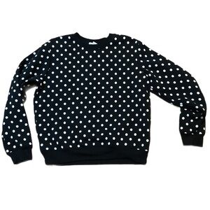 Black White Polka Dot Sweater pullover crewneck
